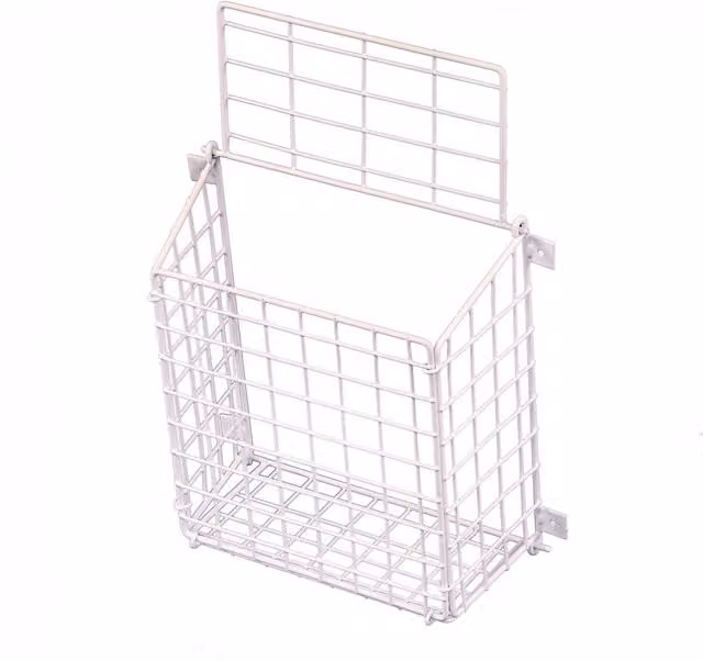 Oypla White Metal and Plastic Letterbox Door Post Mail Catcher Basket