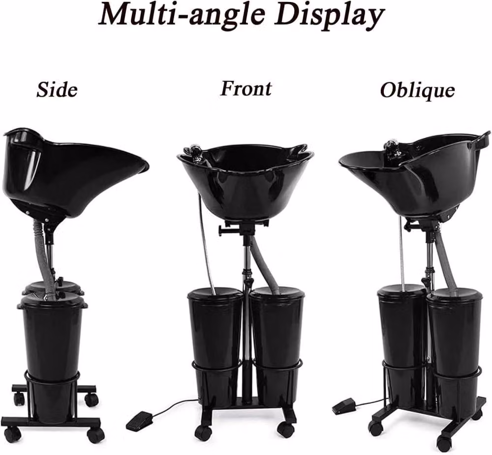 Hygrad Mobile Hairdressing Shampoo Bowl Salon Hair Washing Basin in Black – 2