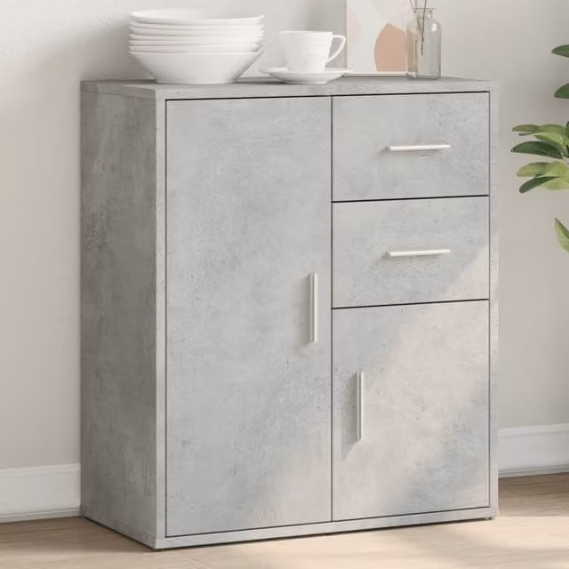 Berkfield Home Sideboard in Concrete Grey, W/D/H: 60 x 31 x 70 cm – 1