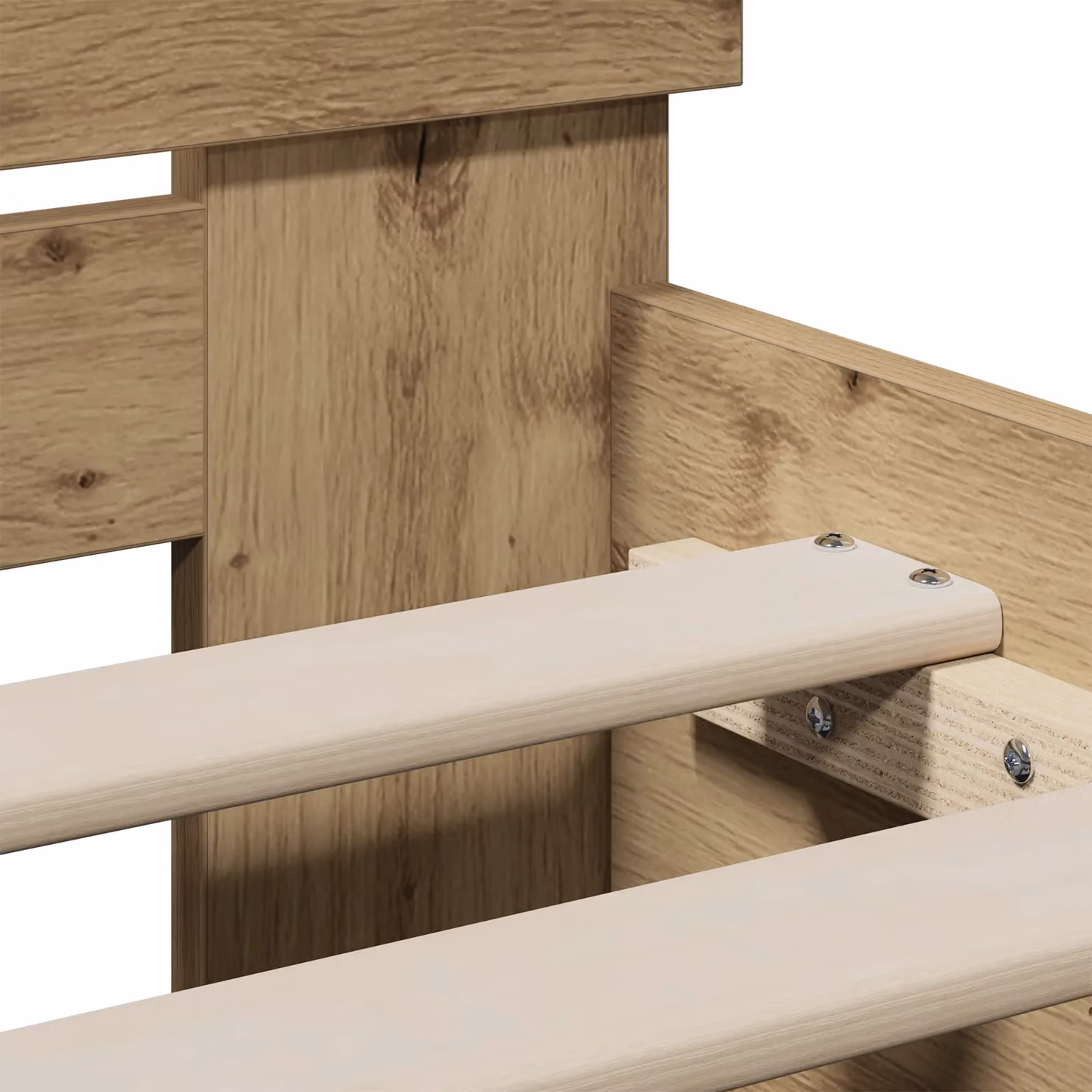 Berkfield Home Artisan Oak Bed Frame in Brown, W/D/H: 90 x 200 cm – 4