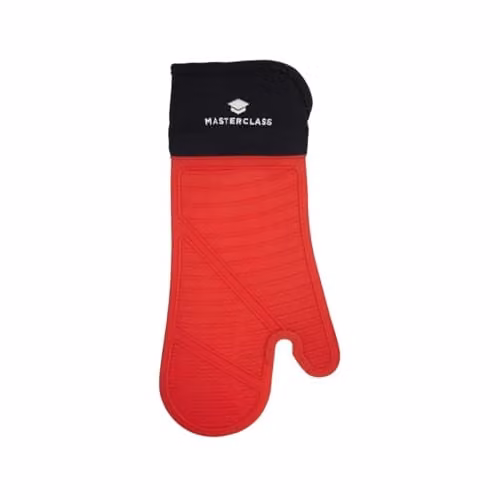 MasterClass Red Silicone Oven Glove with Cotton Sleeve