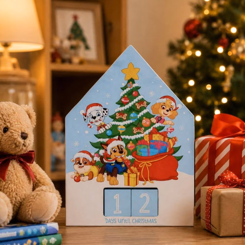Widdop Paw Patrol Wooden Christmas Advent Calendar for Children in Blue, White and Multicolour – 4