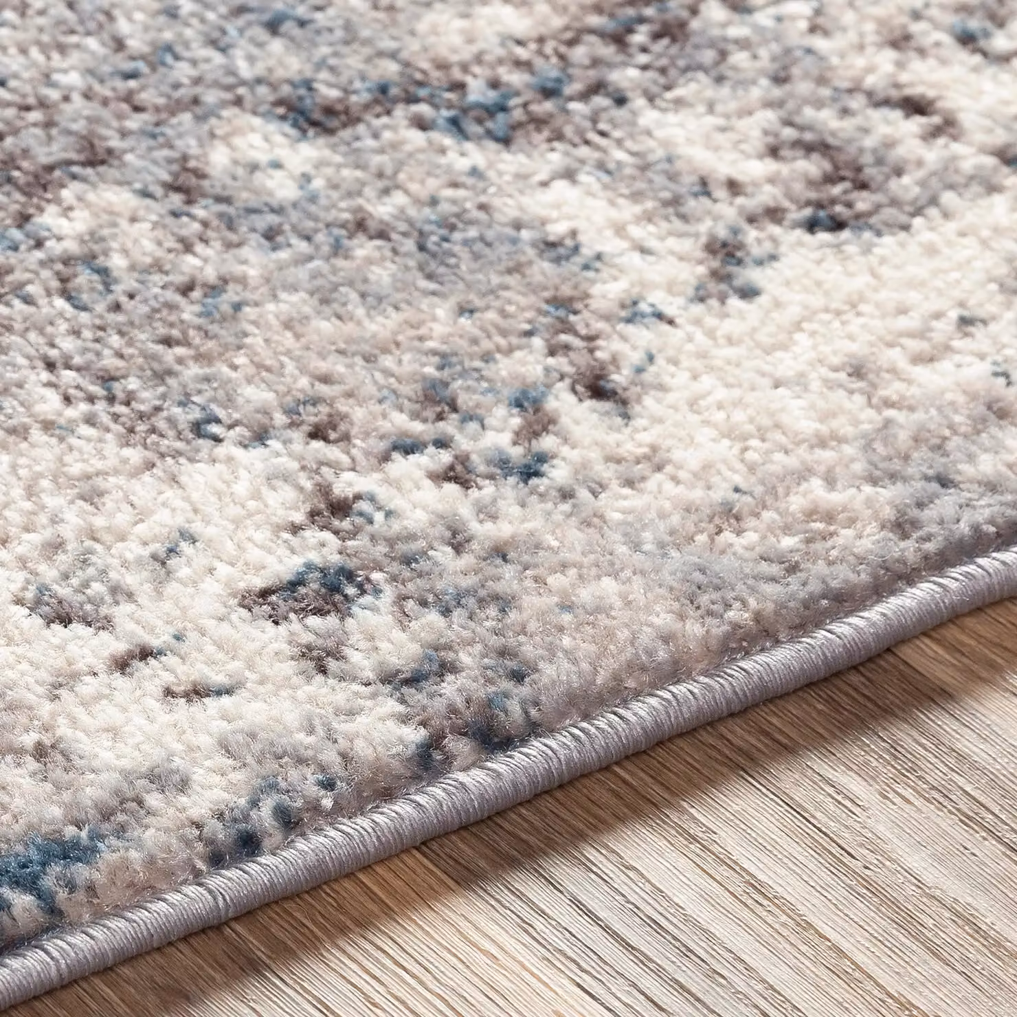 Livabliss Ankara Abstract Blue and Beige Modern Marble Rug, W 200 cm x D 200 cm – 3