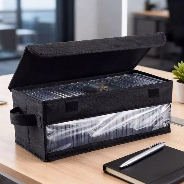 EONLION 2 Pack CD VCD DVD Carry Bag Storage in Black