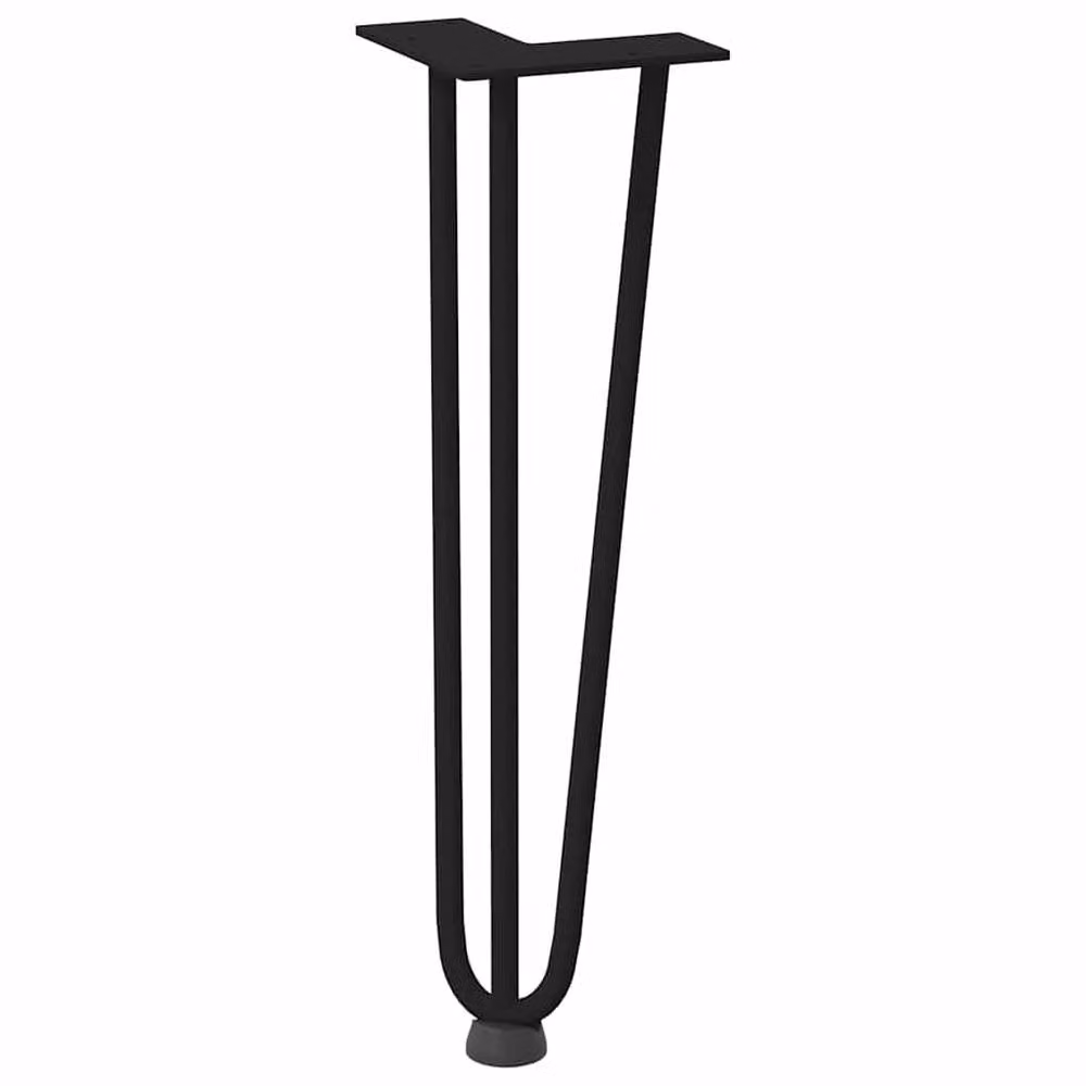 Berkfield Home Black Matt Steel Hairpin Table Legs, 4 Pack, Height: 42 cm – 2