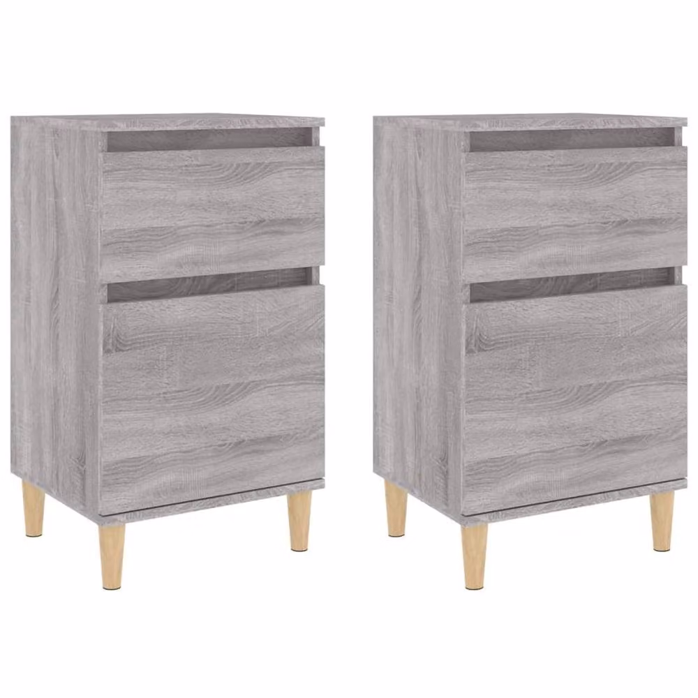 Berkfield Home Elegant Bedside Cabinets, 2 Piece Set, Grey Sonoma, W/D/H: 40 x 35 x 70 cm – 3