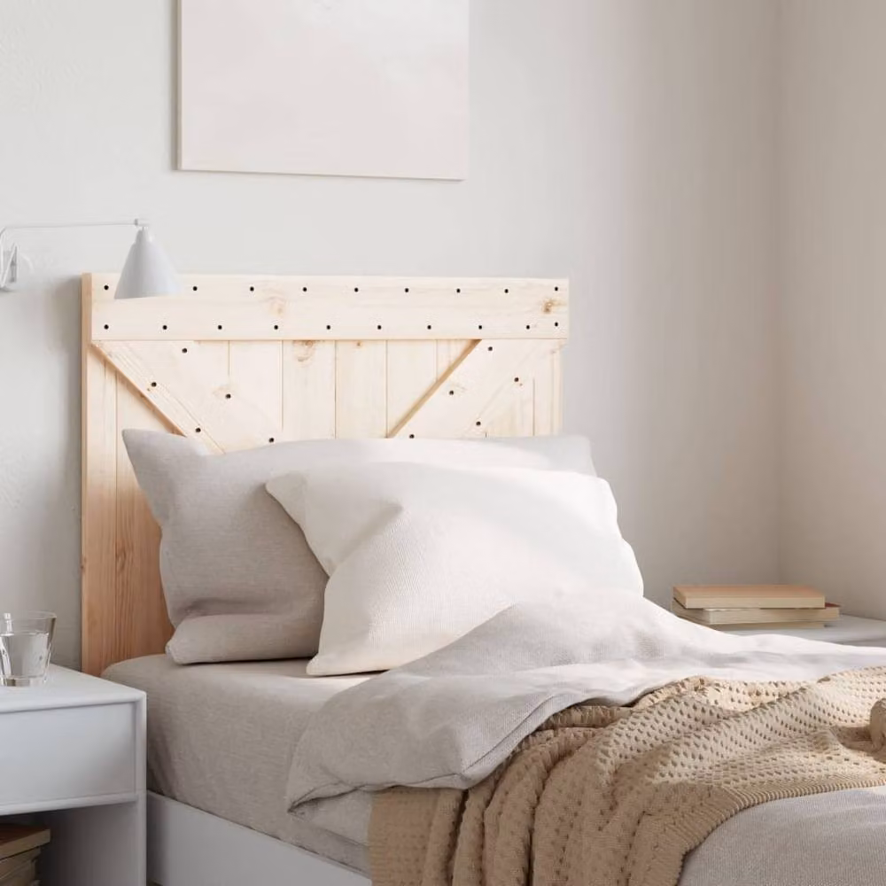 Berkfield Home Rustic Solid Pine Wood Headboard in Beige, W: 80 cm, H: 104 cm – 2