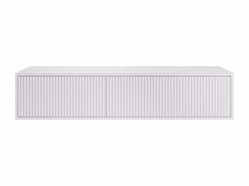 ARNEGA Ribbed Suspended Vanity Unit in White, W/D/H: 150 x 47 x 32 cm – 2