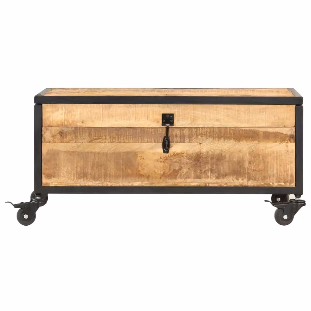 Berkfield Home Industrial Mango Wood Coffee Table in Brown, W/D/H: 70 x 50 x 33 cm – 2