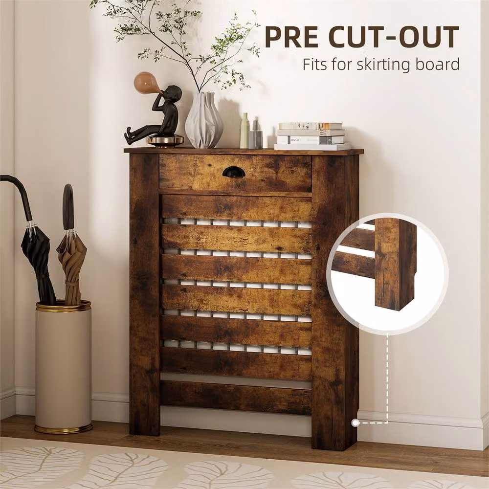 PAWNORA Rustic Brown Heating Radiator Cover, W/D/H: 78 x 19 x 95.5 cm – 3