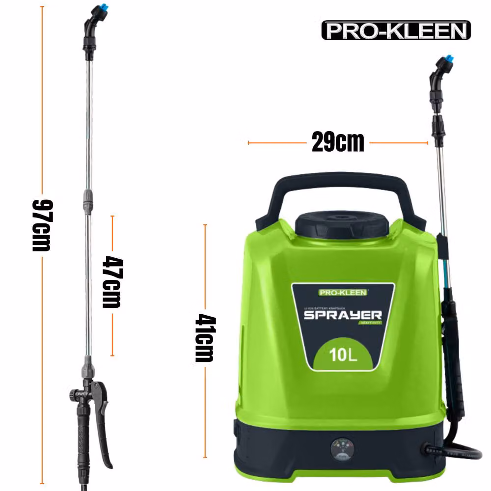 ProKleen Battery Powered Knapsack Sprayer 10L Green with 12V Rechargeable Battery – 2