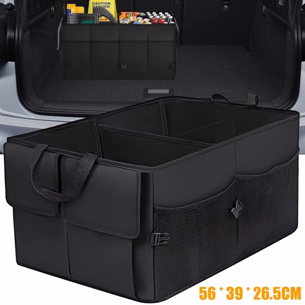 KORVIXA Foldable Car Boot Organiser in Black – 3