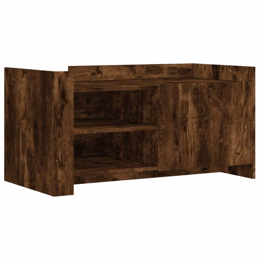 Berkfield Home Modern Rectangular Coffee Table in Smoked Oak Brown, W/D/H: 100 x 50 x 50 cm – 2