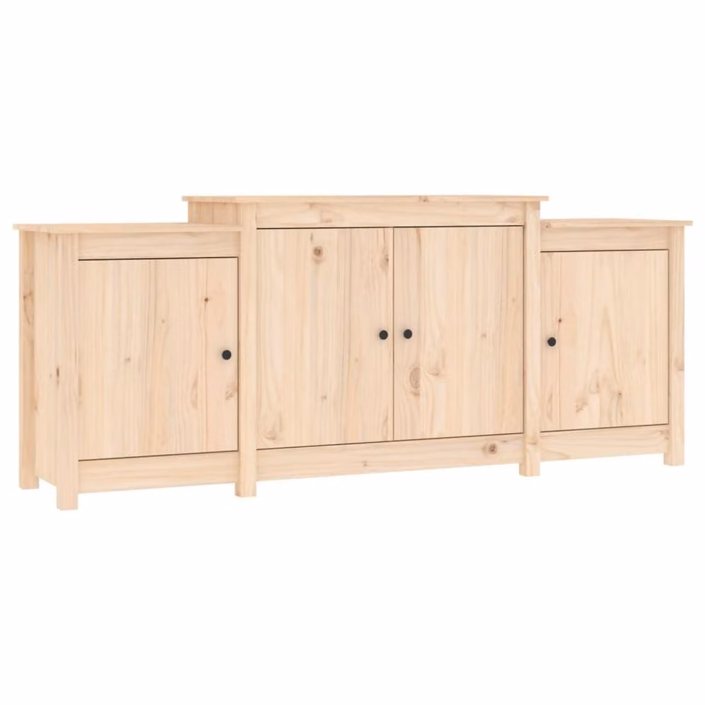 Berkfield Home Solid Wood Pine Sideboard in Beige, W/D/H: 164 x 37 x 68 cm – 2
