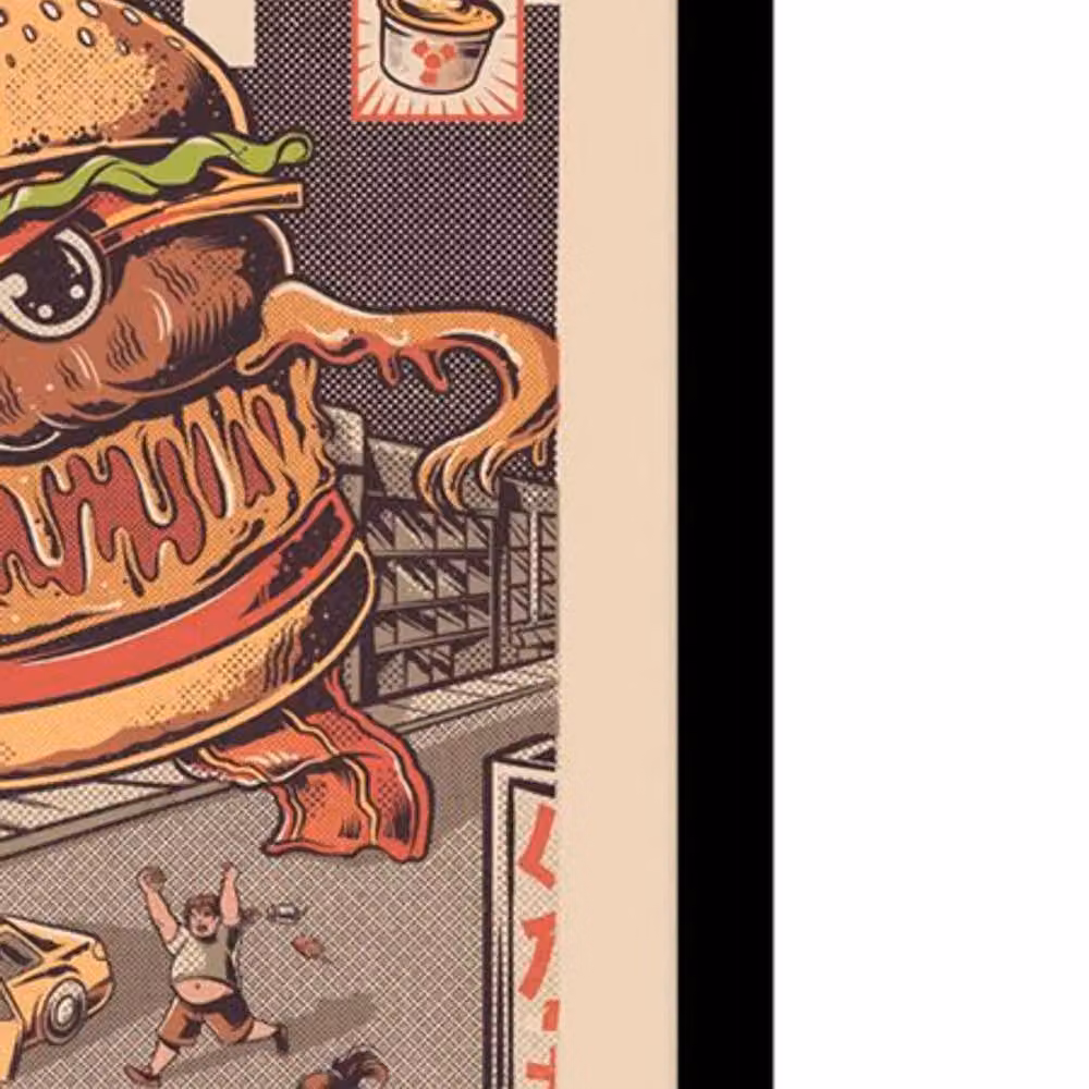 Ilustrata Burgerzilla Framed Multicolour Paper Poster in Grey – 2