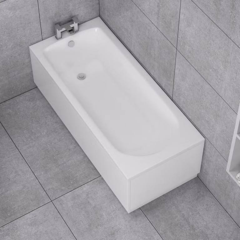 Royal Bathrooms Breeze Round Single Ended Acrylic Bath, White, W/D/H: 1500 x 700 x 88 mm