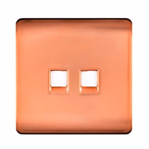 Trendi Switch 2 Gang RJ45 Cat 6 Ethernet and Telephone Secondary Sockets in Copper – 2