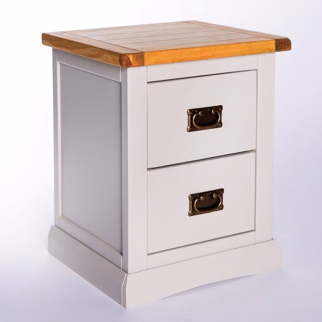Cabinet Bits Loreo 2 Drawer Bedside Cabinet in Grey