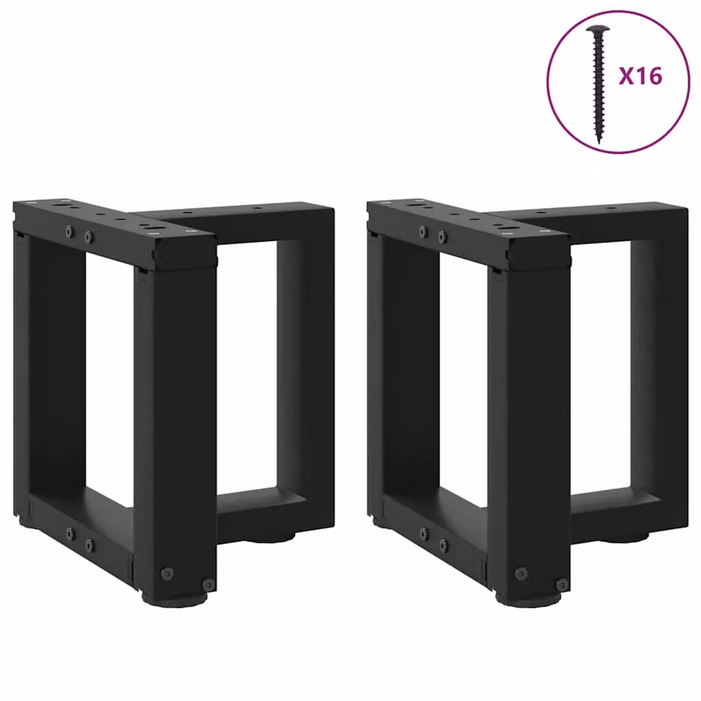 Berkfield Home T-Shaped Coffee Table Legs, 2 Piece Black Steel Set, W/D/H: 30 x 25 x 31 cm – 3