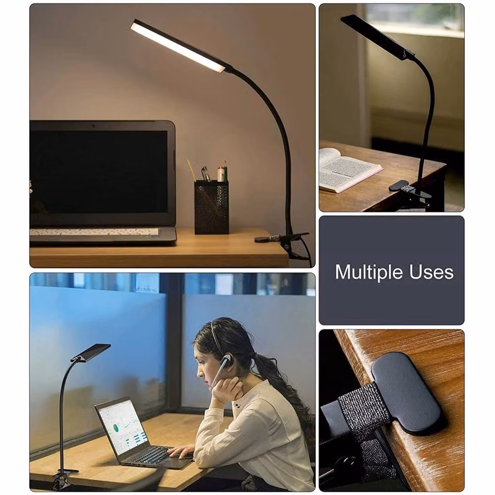 Nordara 48LED USB Clip On Dimmable Desk Lamp in Black – 2