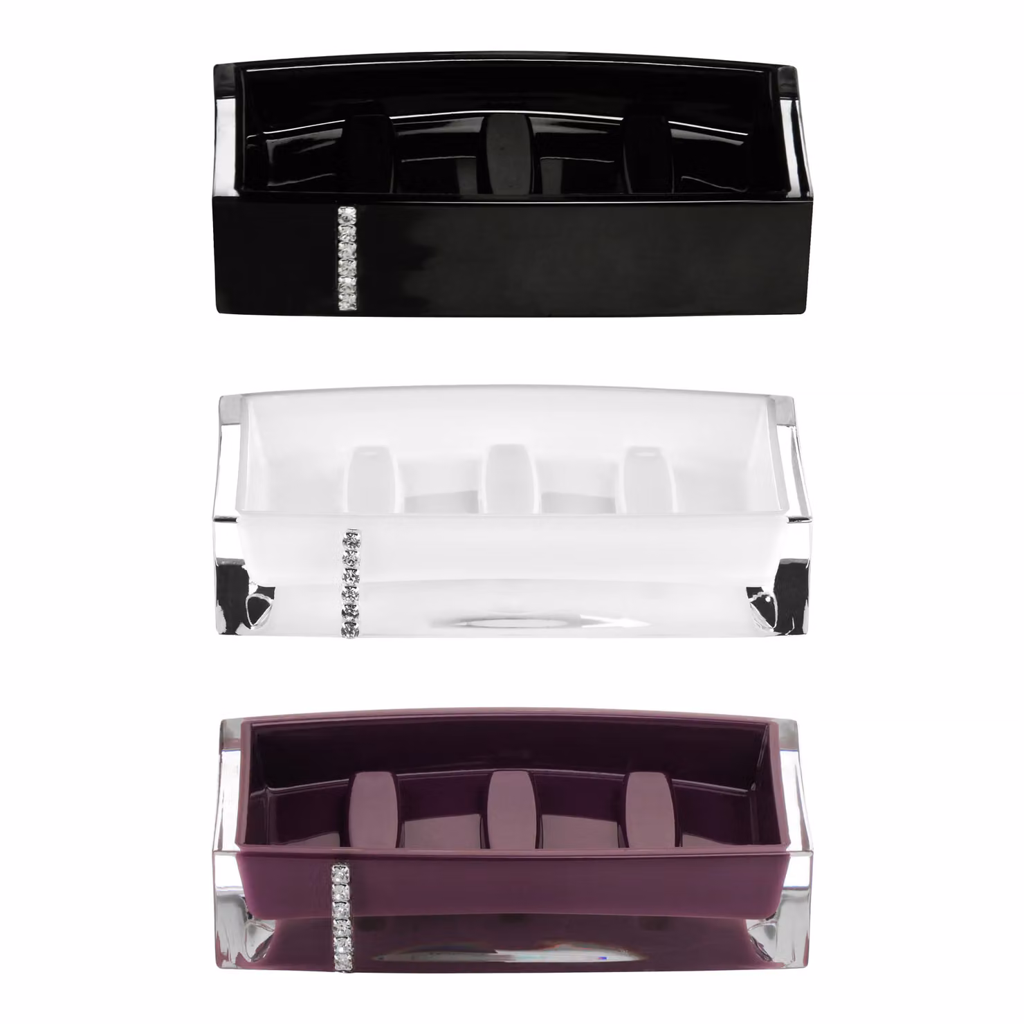 Orsina Purple Acrylic and Crystal Soap Dish – 2
