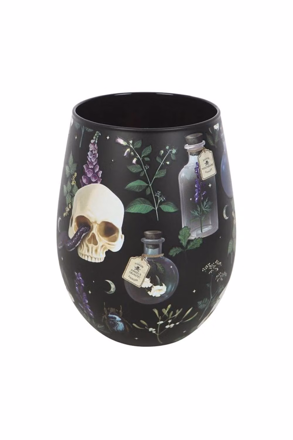 KDMD Venom & Vines Gothic Skull Stemless Glass, 500ml, Black – 2
