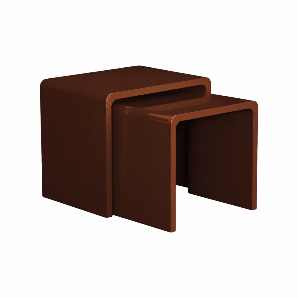 sweeek Set of 2 Nesting Tables with Glossy Red Finish – 2