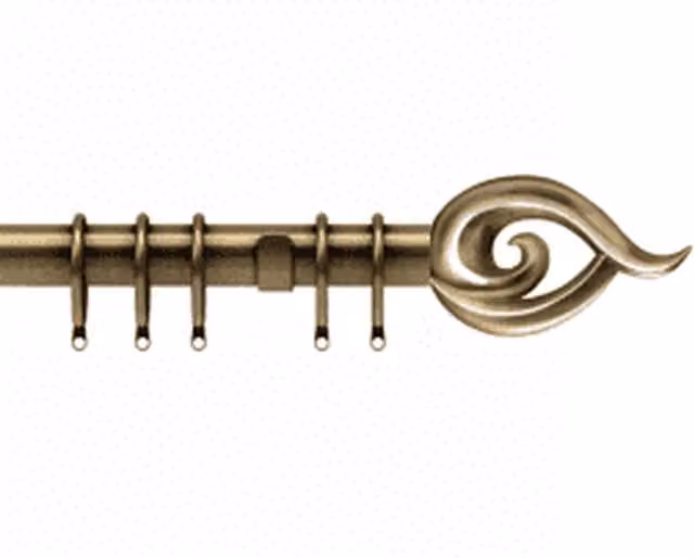 NewEdgeBlinds Flame End Metal Curtain Pole Set in Gold and Bronze, Width: 120 cm