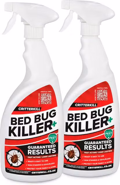 CritterKill Bed Bug Killer Spray, 1L, White