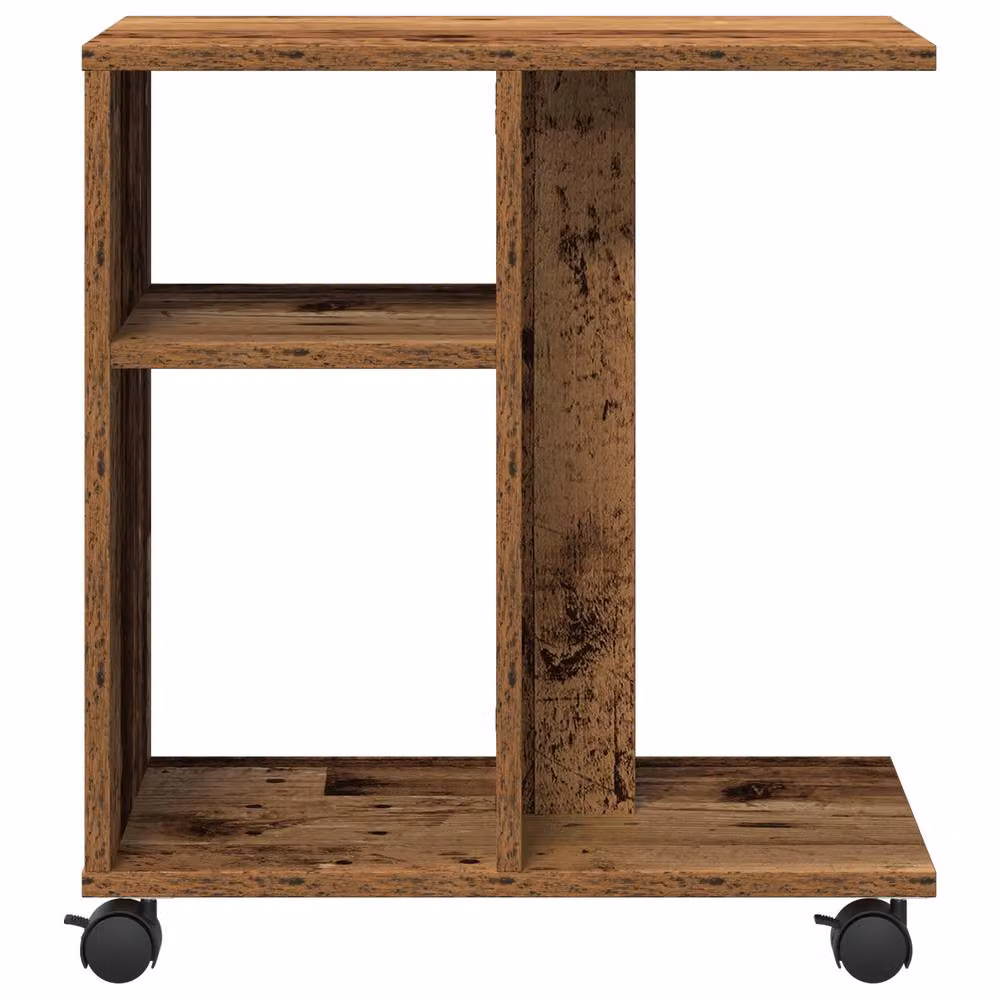 Berkfield Home Side Table with Castors, Brown, W/D/H: 50 x 30 x 55 cm – 4
