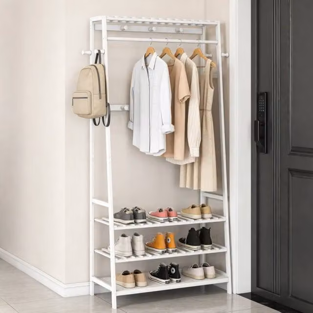 Kelvenix Open Wardrobe Clothes Rail Rack in White, W/D/H: 100 x 43.434 x 165.1 cm – 1