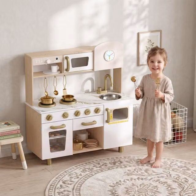 AIYAPLAY Kids Kitchen Playset Dollhouse in White – 1