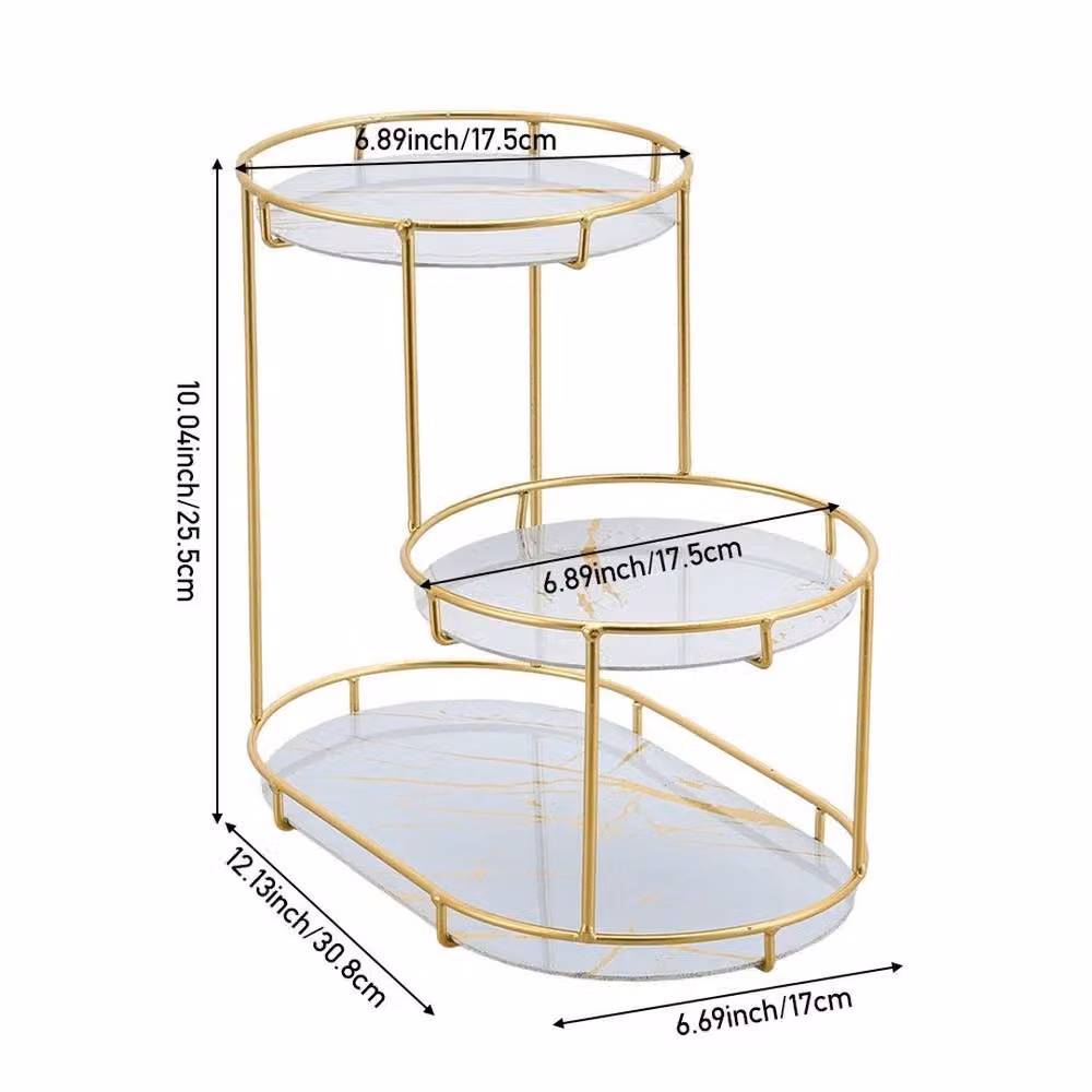 KORVIXA White Perfume Rotating Organiser Stand Tier Shelf Rack – 1