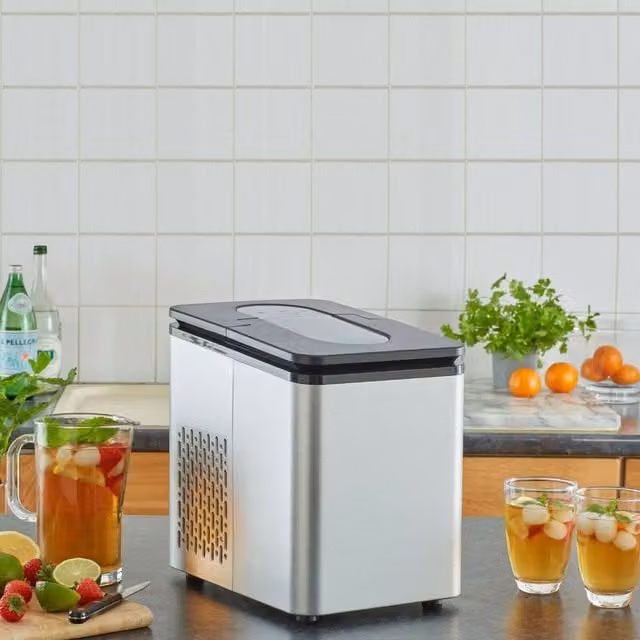 Neo 1.7L Stainless Steel Electric Ice Cube Maker Machine in Silver