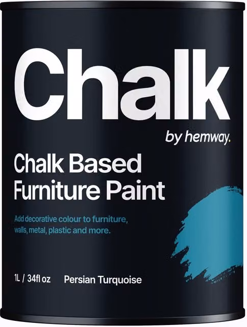 Hemway Chalk Based Furniture Paint in Flat Matt Persian Turquoise, 1L