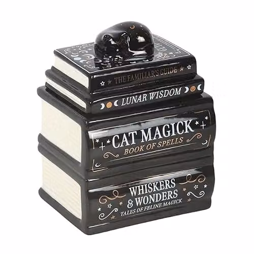 Something Different Wholesale Black Ceramic Stacked Spell Books Oil Burner for Tealights – 1