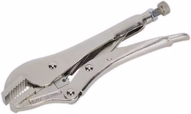 Loops Silver Locking Pliers with Satin Chrome Vanadium Steel, 185mm