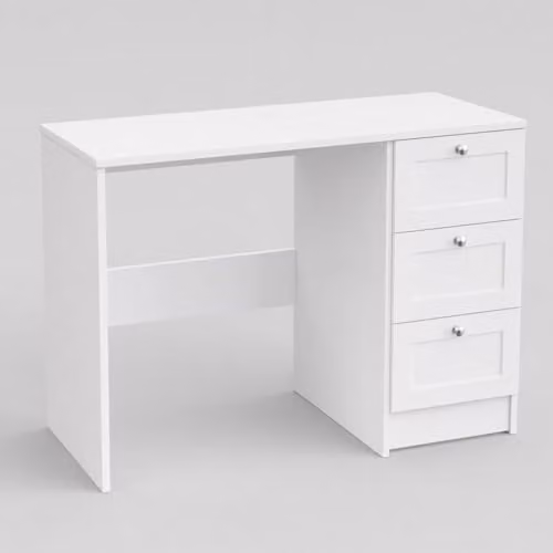 FWStyle Artus Matt White 3 Drawer Dressing Table Vanity Desk W/D/H: 99 x 40 x 72 cm – 1