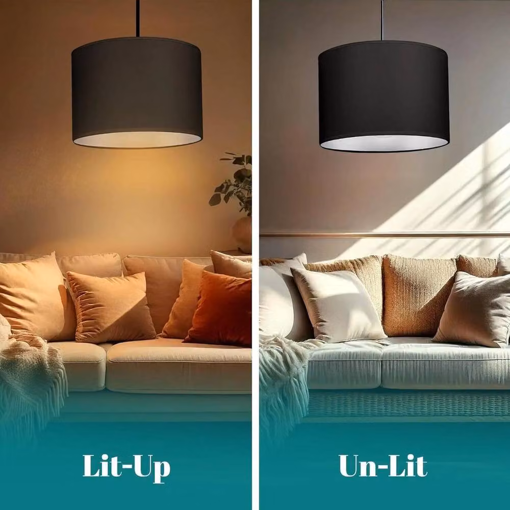 PAWNORA Black Round Fabric Table Lamp Shade, Diameter: 20.32 cm – 3