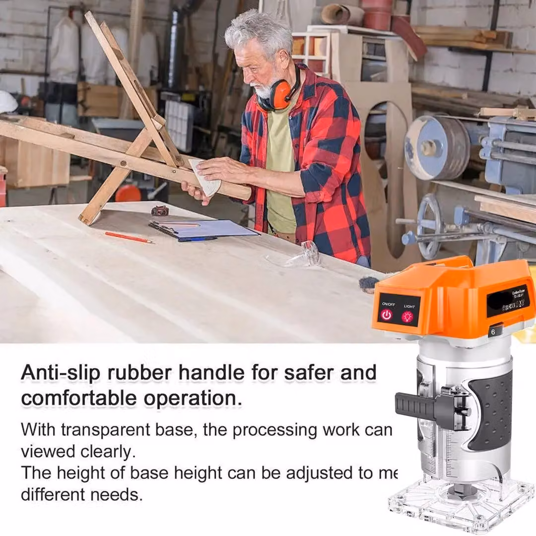 SPETLEK Cordless Electric Hand Trimmer Router for DeWalt 18V Battery, Orange – 3