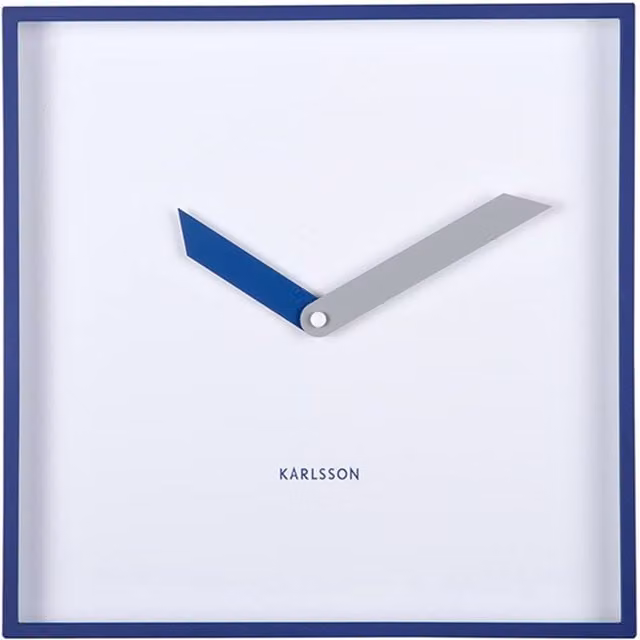 Present Time Karlsson Retro Geometric Analog Wall Clock - Cobalt Blue