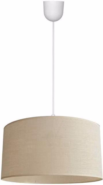 Netlighting Alba Cylindrical Fabric Pendant Ceiling Light in Beige and White, Diameter: 40 cm