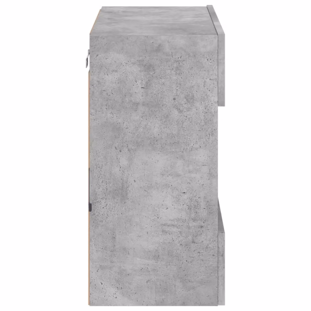 Berkfield Home Modern Wall Mounted TV Cabinet with Integrated LED Lights and Internal Shelves, Concrete Grey, W: 58.5 cm, D: 30 cm, H: 60.5 cm – 4