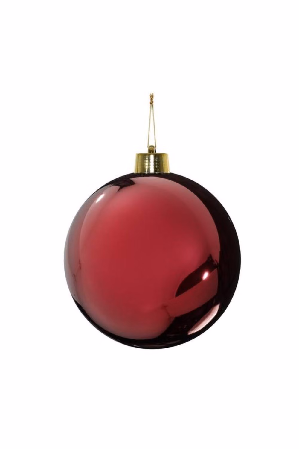 KDMD Burgundy Red Shiny Shatterproof Round Christmas Bauble, Diameter: 25 cm – 2