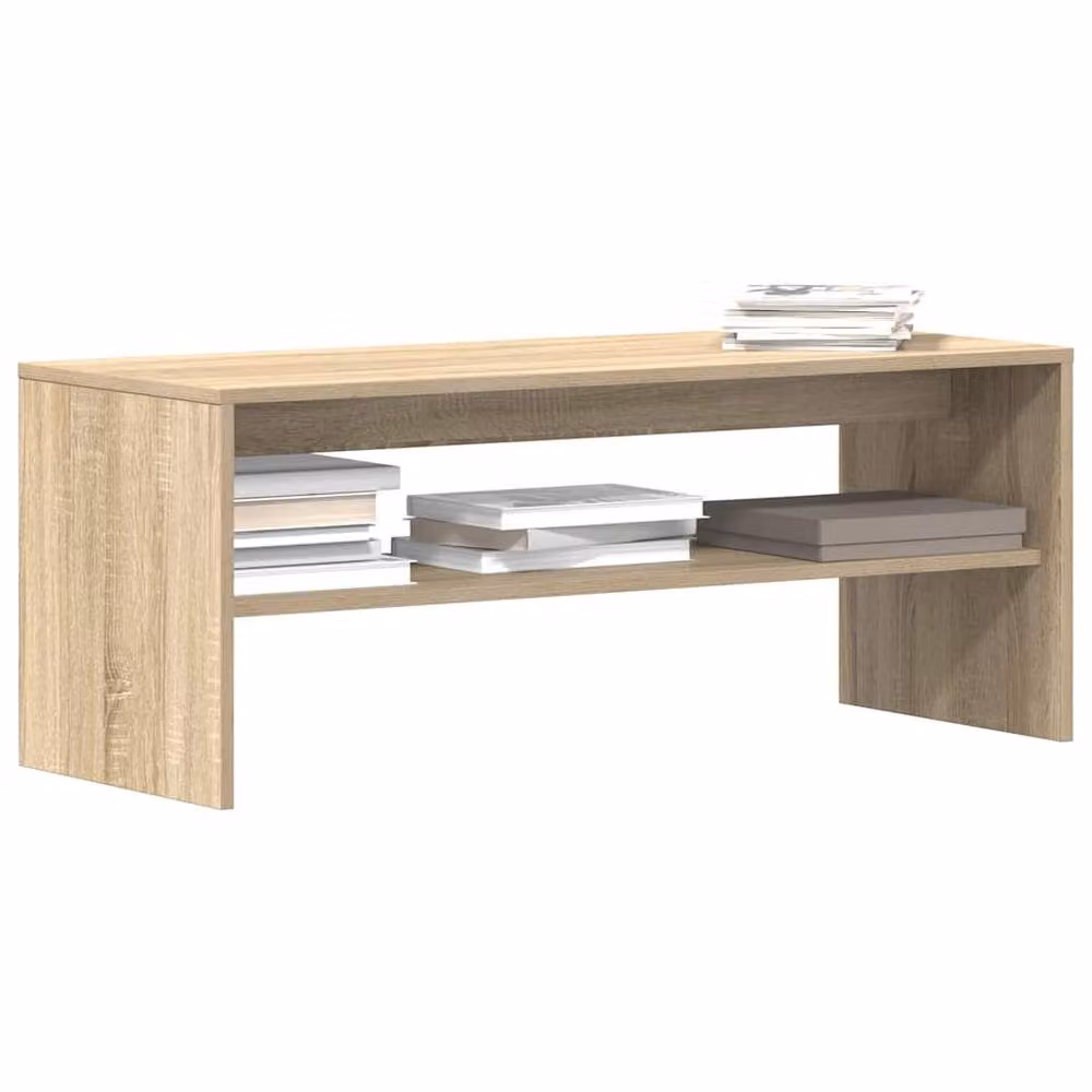 Berkfield Home TV Cabinet in Sonoma Oak and Beige, W/D/H: 100 x 40 x 40 cm – 2