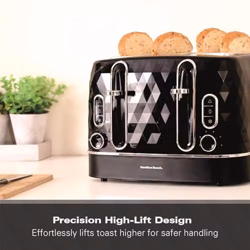 Hamilton Beach Diamond 4 Slice Toaster, 2300W, Black – 4