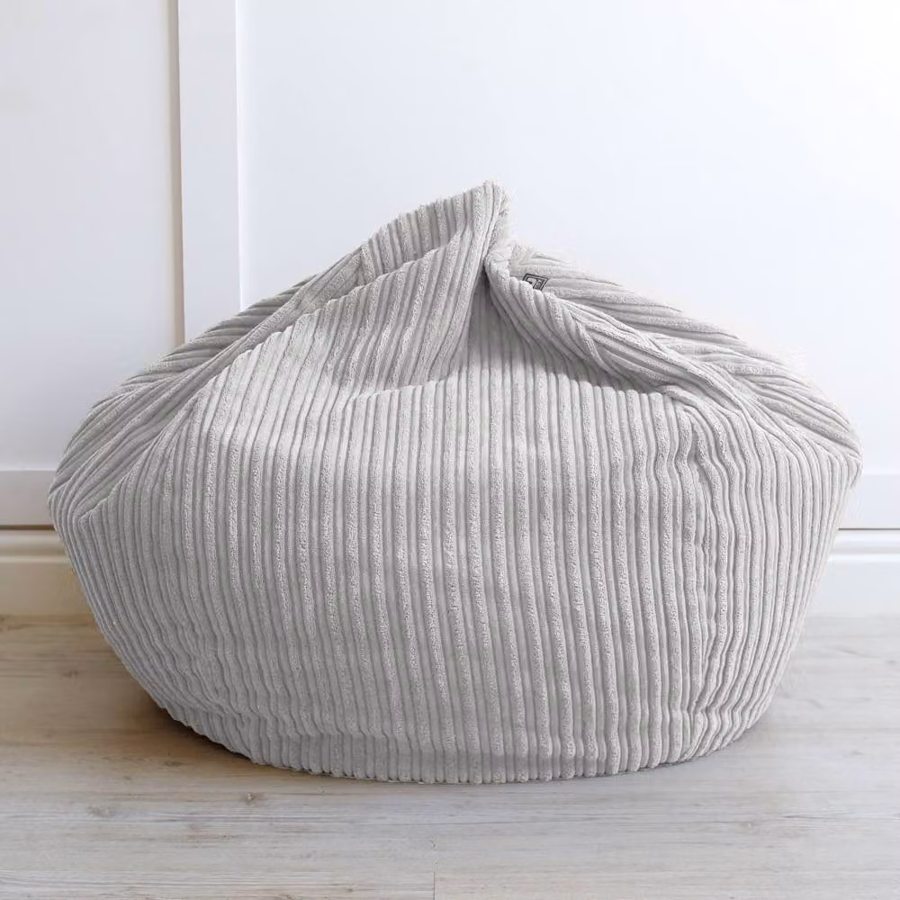 rucomfy Classic Kids Bean Bag Chair in Light Grey Jumbo Cord Slouchbag – 2