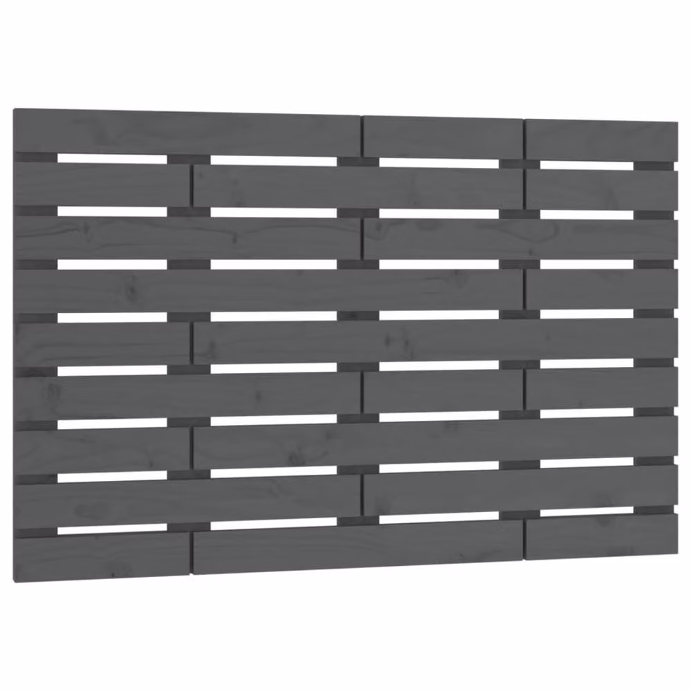 Berkfield Home Grey Solid Wood Pine Wall Headboard, W: 106 cm, D: 3 cm, H: 63 cm – 2