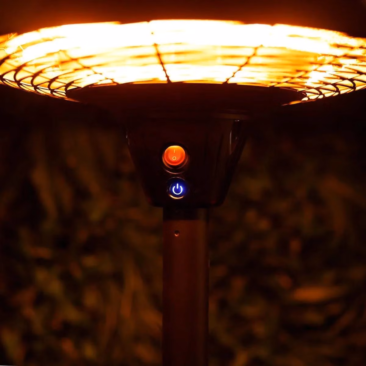 Charles Bentley Electric Floor Standing Outdoor Patio Heater, 2000W with Remote Control and 3 Adjustable Heat Settings, Black – 2