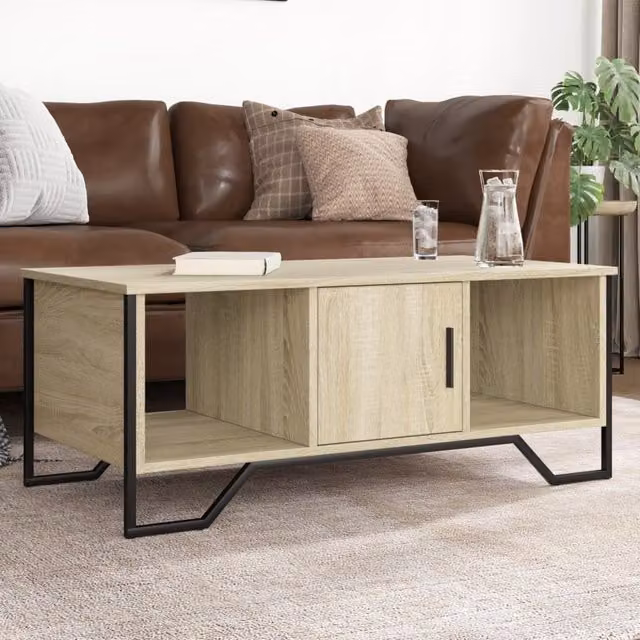 Berkfield Home Sonoma Oak Coffee Table in Brown, W/D/H: 100 x 51 x 40 cm
